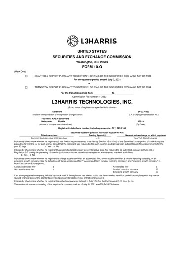 Thumbnail L3Harris Technologies 10-Q Quarterly Report FY2021 