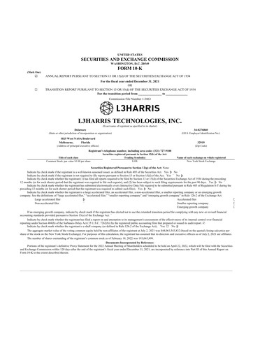 Vorschaubild L3Harris Technologies 10-K Jahresbericht 2021