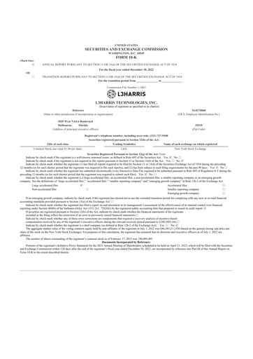 Vorschaubild L3Harris Technologies 10-K Jahresbericht 2022