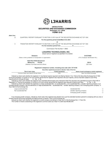 Thumbnail L3Harris Technologies 10-Q Quarterly Report FY2024 