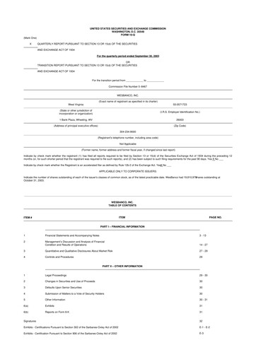 Thumbnail WesBanco 10-Q Quarterly Report FY 