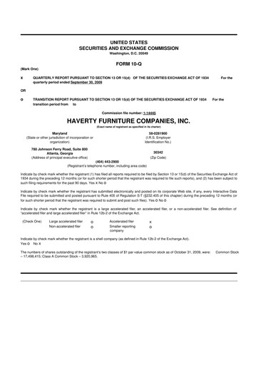 Thumbnail Havertys 10-Q Quarterly Report FY 
