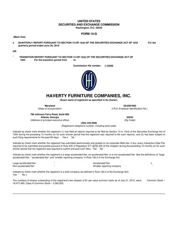 Thumbnail Havertys 10-Q Quarterly Report FY 