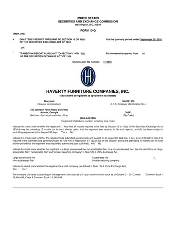 Thumbnail Havertys 10-Q Quarterly Report FY 