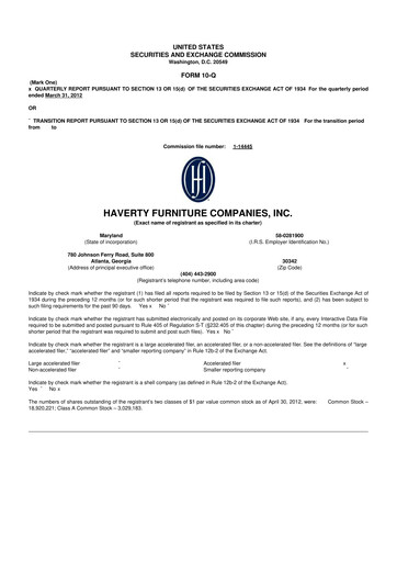 Thumbnail Havertys 10-Q Quarterly Report FY2012 