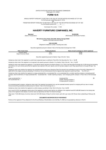 Thumbnail Havertys 10-K Annual Report 2019