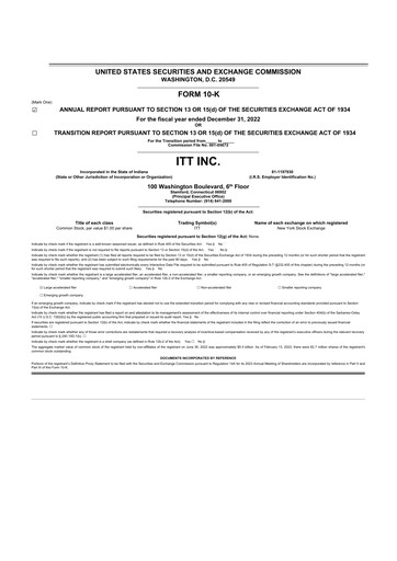 Vorschaubild ITT 10-K Jahresbericht 2022