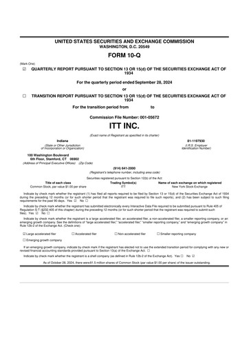 Vorschaubild ITT 10-Q Quartalsbericht 2024 