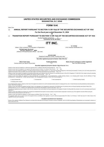 Vorschaubild ITT 10-K Jahresbericht 2024