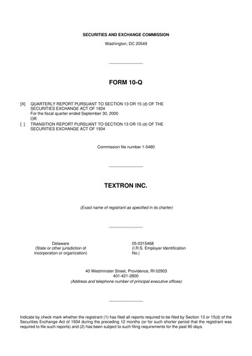 Thumbnail Textron 10-Q Quarterly Report FY 