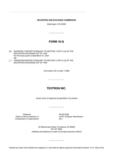 Thumbnail Textron 10-Q Quarterly Report FY 