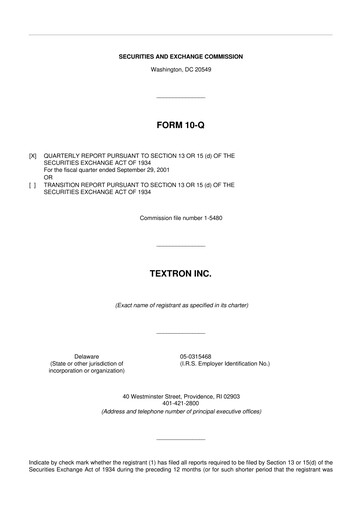 Thumbnail Textron 10-Q Quarterly Report FY 