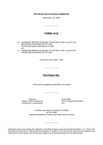 Thumbnail Textron 10-Q Quarterly Report FY 