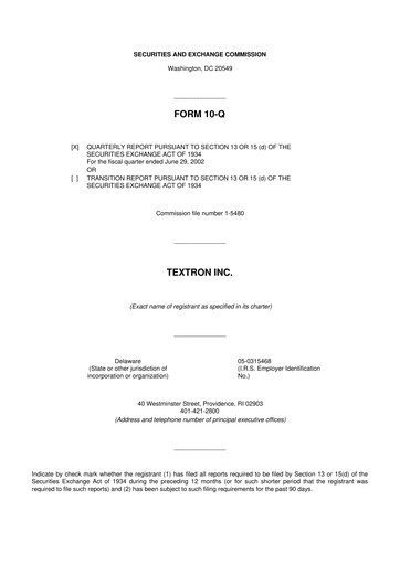 Thumbnail Textron 10-Q Quarterly Report FY 