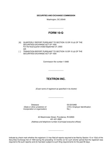 Thumbnail Textron 10-Q Quarterly Report FY 