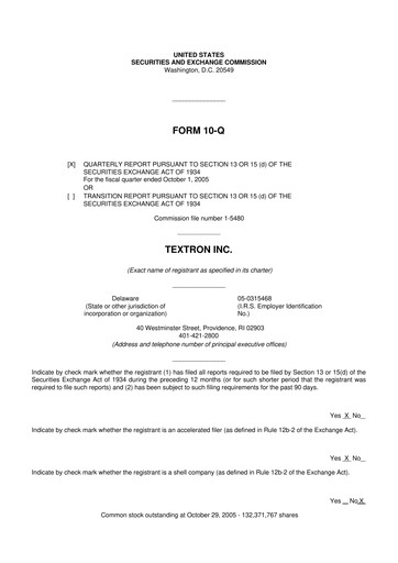 Thumbnail Textron 10-Q Quarterly Report FY 