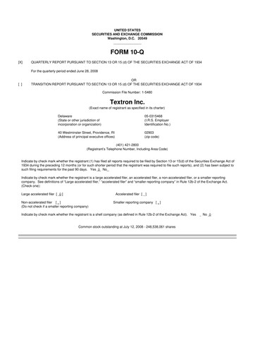 Thumbnail Textron 10-Q Quarterly Report FY 