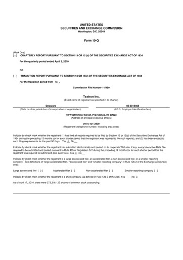 Thumbnail Textron 10-Q Quarterly Report FY2010 