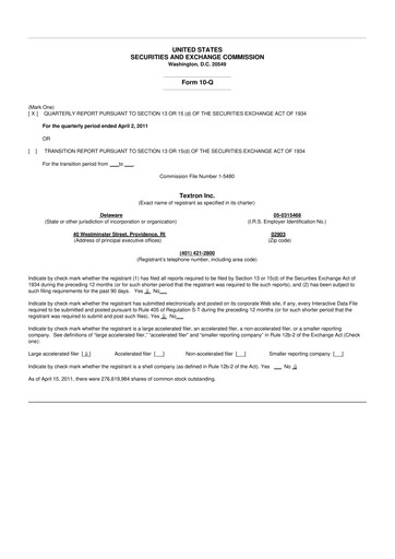 Thumbnail Textron 10-Q Quarterly Report FY2011 