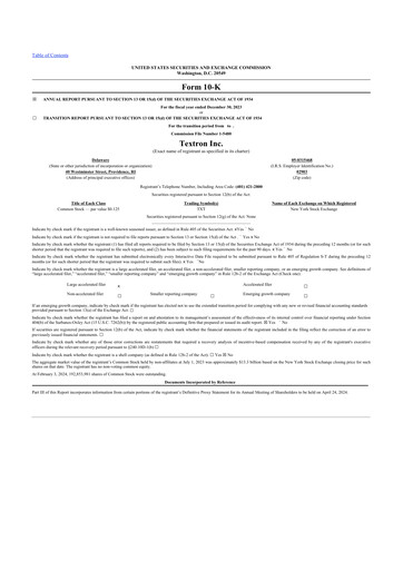 Thumbnail Textron 10-K Annual Report 2023