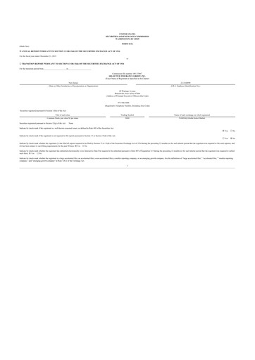 Thumbnail Selective Insurance 10-K Annual Report 2019
