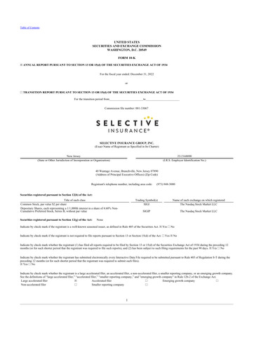 Thumbnail Selective Insurance 10-K Annual Report 2022