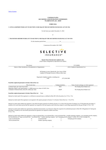 Thumbnail Selective Insurance 10-K Annual Report 2024