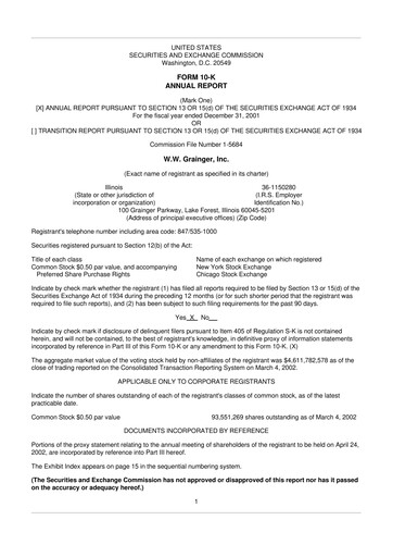 Thumbnail W. W. Grainger
 10-K Annual Report 2001