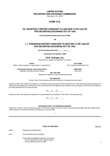 Thumbnail W. W. Grainger
 10-Q Quarterly Report FY 