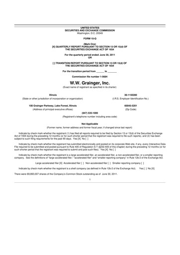 Thumbnail W. W. Grainger
 10-Q Quarterly Report FY2011 