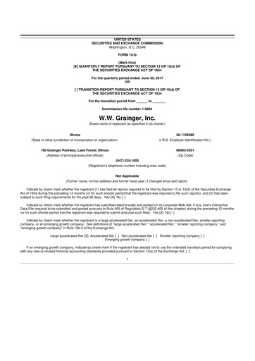 Thumbnail W. W. Grainger
 10-Q Quarterly Report FY2017 