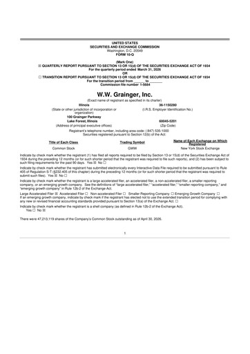Thumbnail W. W. Grainger
 10-Q Quarterly Report FY 