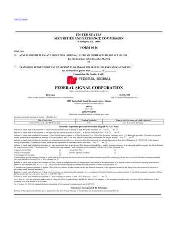 Thumbnail Federal Signal 10-K Annual Report 2024