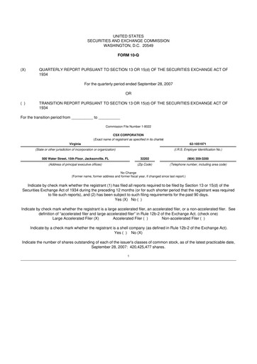 Thumbnail CSX Corporation 10-Q Quarterly Report FY 