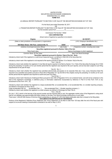 Thumbnail CSX Corporation 10-K Annual Report 2011