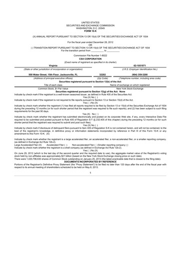 Thumbnail CSX Corporation 10-K Annual Report 2012