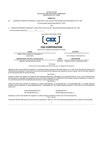 Thumbnail CSX Corporation 10-Q Quarterly Report FY2015 