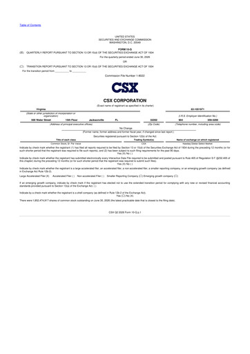 Thumbnail CSX Corporation 10-Q Quarterly Report FY2026 