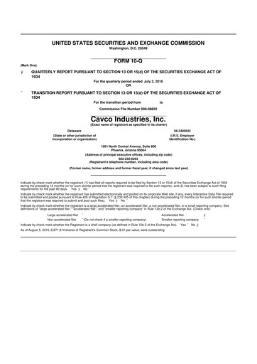 Miniature Cavco Industries 10-Q Rapport trimestriel 2017 