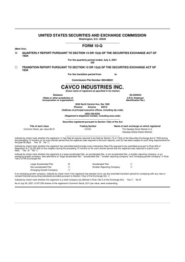 Miniature Cavco Industries 10-Q Rapport trimestriel 2022 