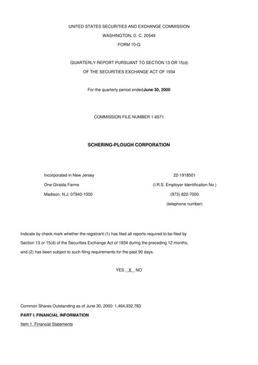 Thumbnail Merck 10-Q Quarterly Report FY 