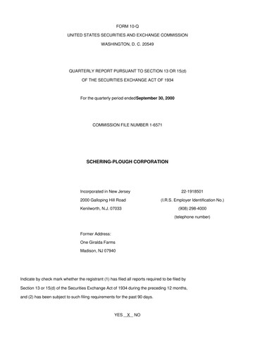 Thumbnail Merck 10-Q Quarterly Report FY 