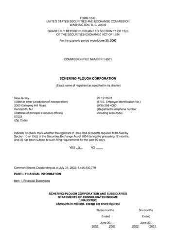 Thumbnail Merck 10-Q Quarterly Report FY 