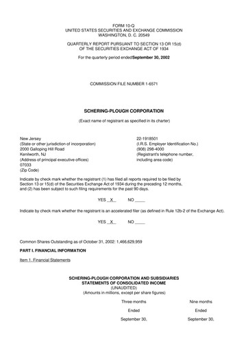 Thumbnail Merck 10-Q Quarterly Report FY 