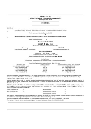 Thumbnail Merck 10-Q Quarterly Report FY2021 