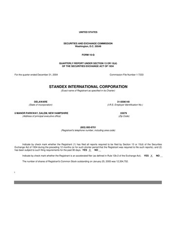 Thumbnail Standex International 10-Q Quarterly Report FY 