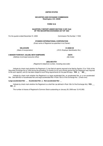 Thumbnail Standex International 10-Q Quarterly Report FY 