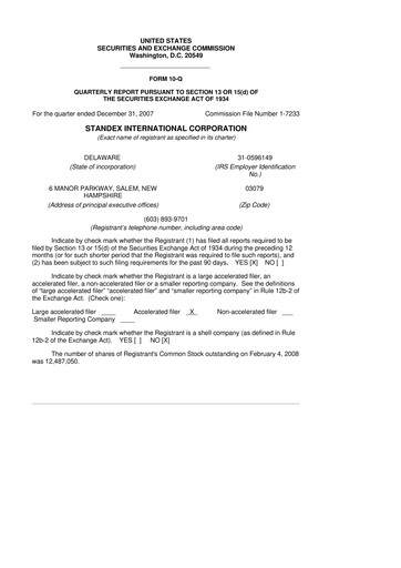 Thumbnail Standex International 10-Q Quarterly Report FY 