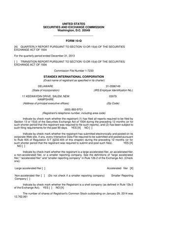 Thumbnail Standex International 10-Q Quarterly Report FY 