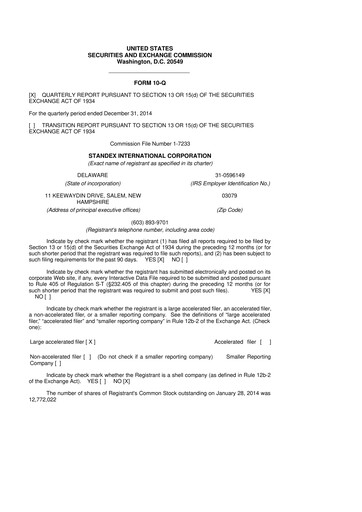 Thumbnail Standex International 10-Q Quarterly Report FY 